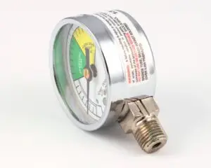 a close up of a gauge