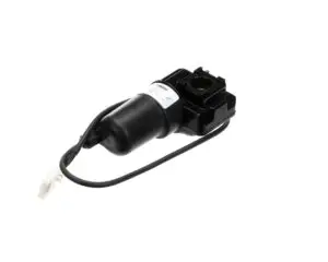 a black device with a white label