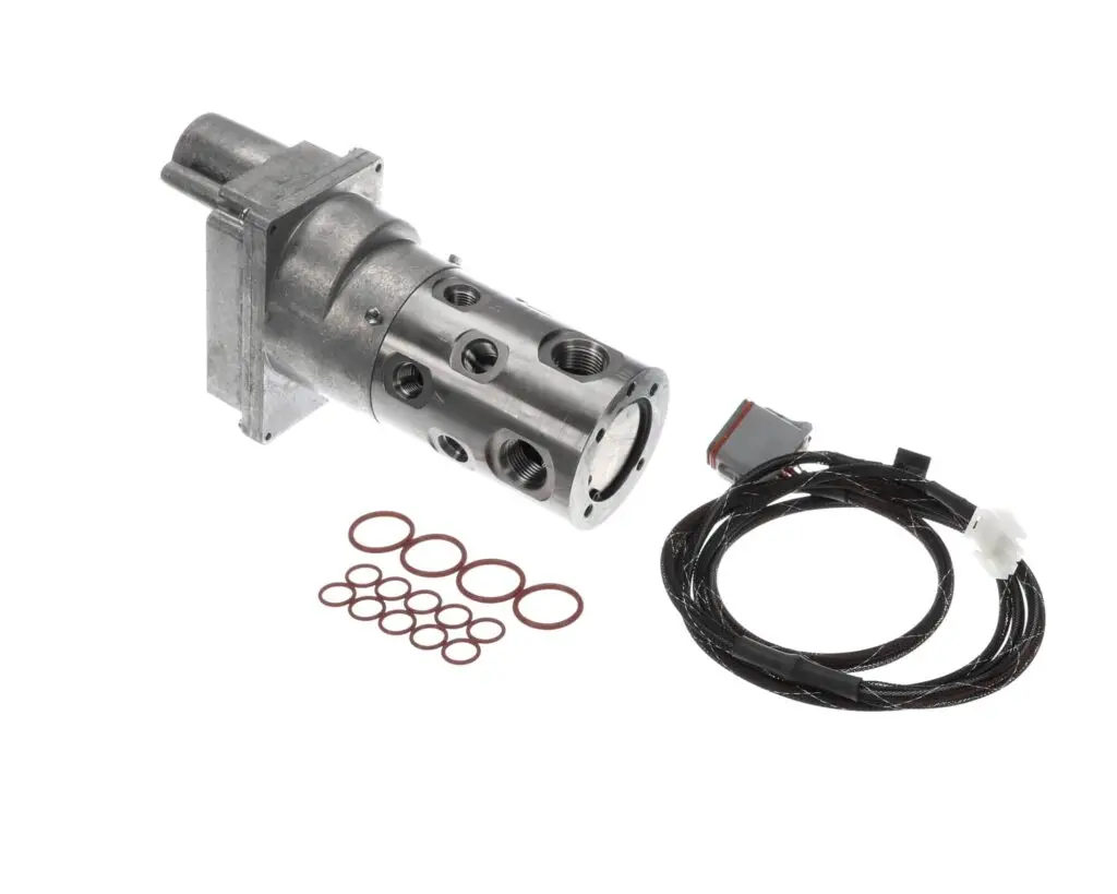 a metal cylinder with a wire and gaskets
