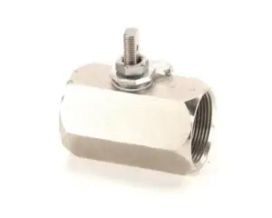 a silver valve with a screw