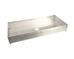 a metal tray with holes