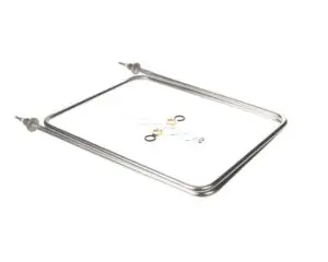 a metal frame with rings on it