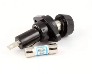 a black and silver electrical component