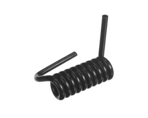 a black spiral spring on a white background