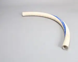 a white tube with blue stripe
