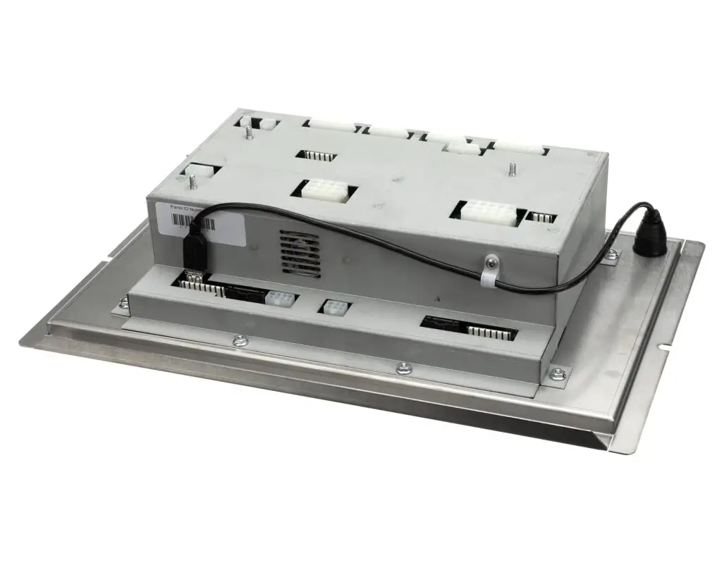 a rectangular electronic device with wires