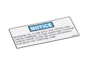 a white notice sign with black text