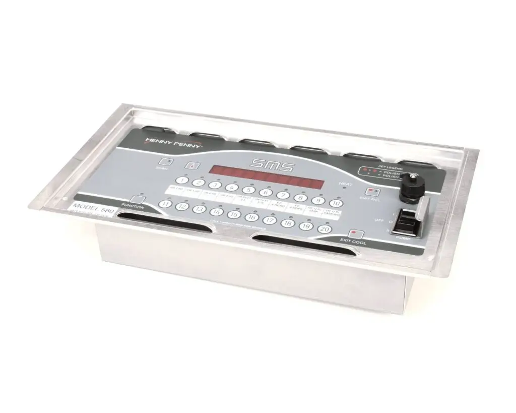 a silver rectangular device with buttons and switches