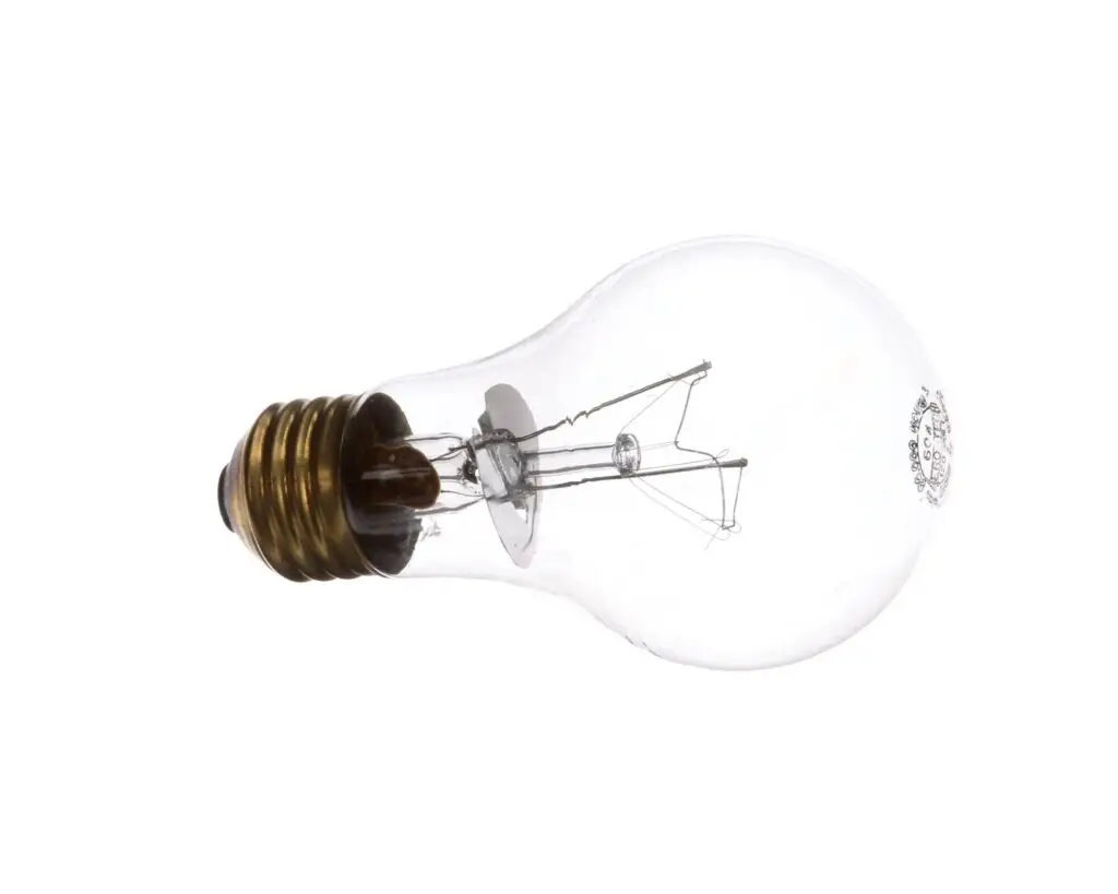 a light bulb with a filament