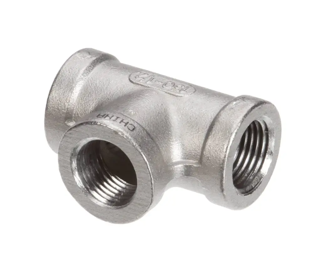 a silver metal pipe with nozzles