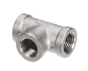 a silver metal pipe with nozzles