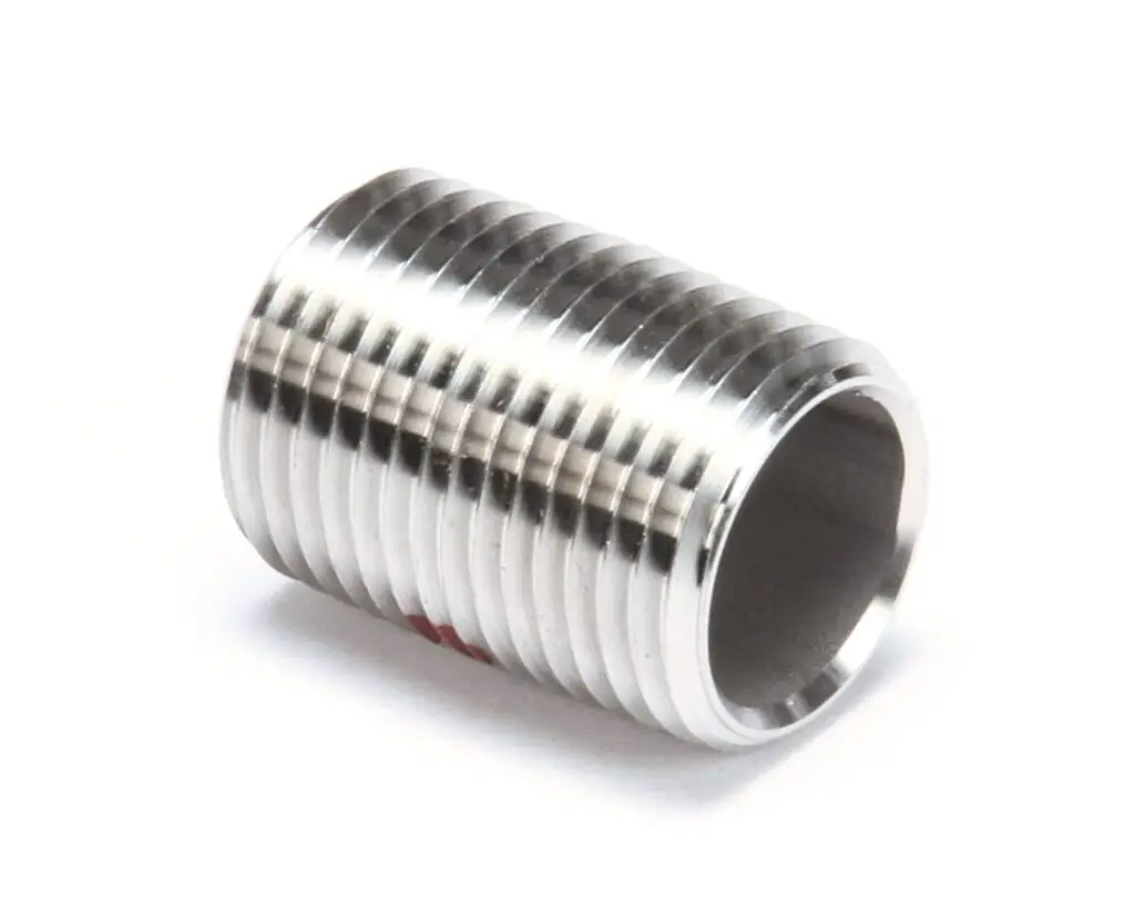 a silver pipe with a hole
