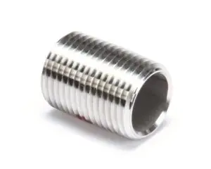 a silver pipe with a hole