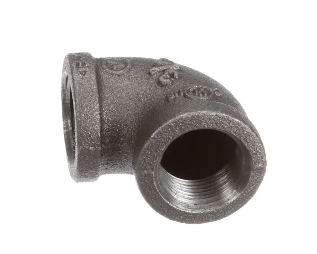 a black pipe fitting with no hole