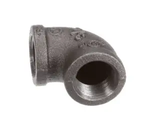 a black pipe fitting with no hole