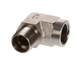 a silver metal pipe fitting