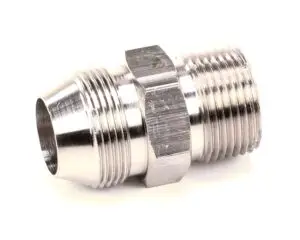 a silver metal pipe fitting