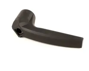 a black plastic pipe with a hole