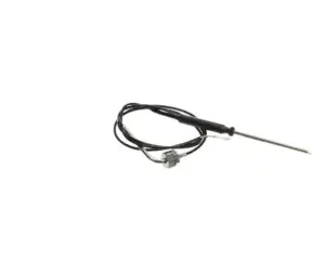 a metal rod with a black cable