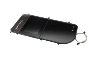 a black rectangular object with a wire attached to it