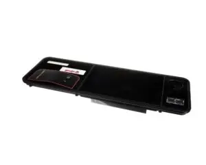 a black rectangular object with a black rectangular object on it