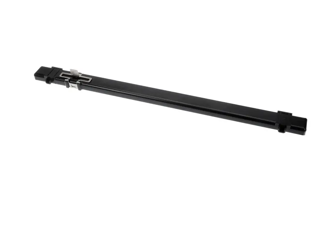 a black metal rod with a black square object