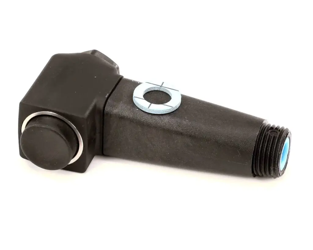 a black plastic object with a round hole