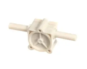 a white plastic device with two tubes