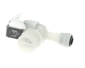 a white plastic object with a metal frame