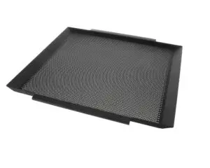 a black square object with holes