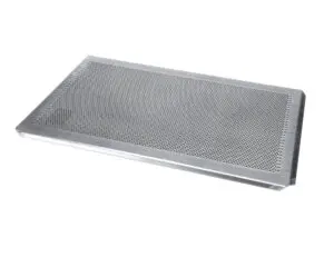 a metal surface with holes
