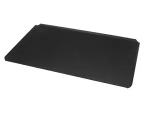 a black rectangular object on a white background
