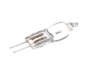 a clear light bulb with a gold strip