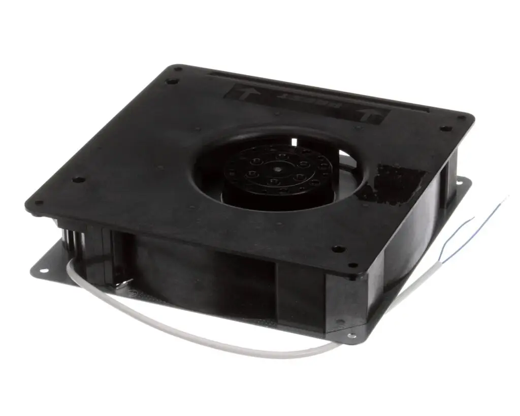 a black square object with a wire