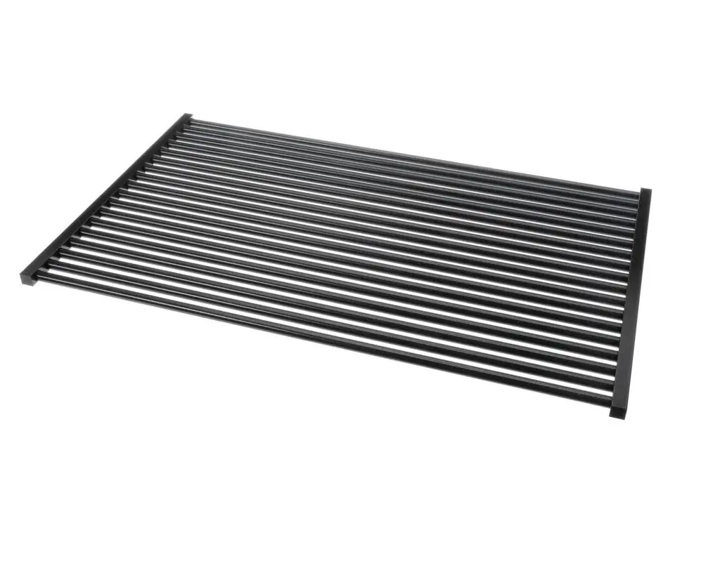 a black metal grid on a white background