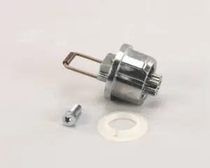 a metal part with a screw and a nut