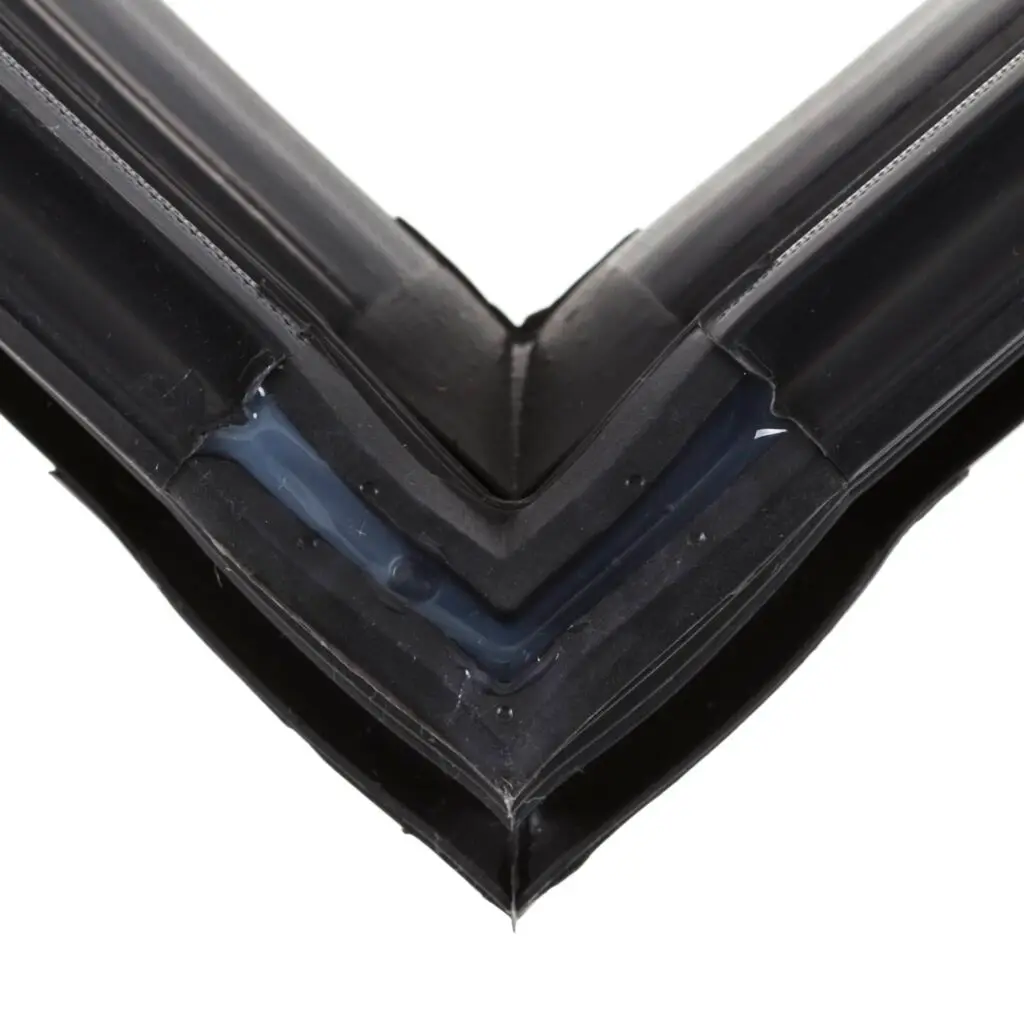 a close up of a corner of a window