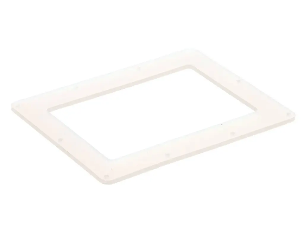 a white rectangular object with holes