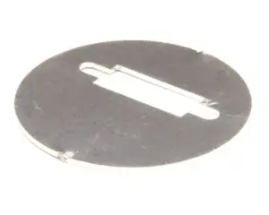 a circular metal object with a hole in the middle