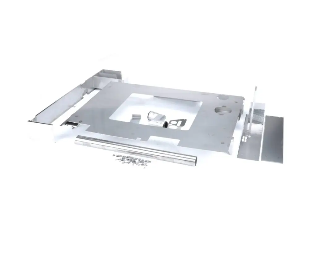 a metal frame with screws and screws