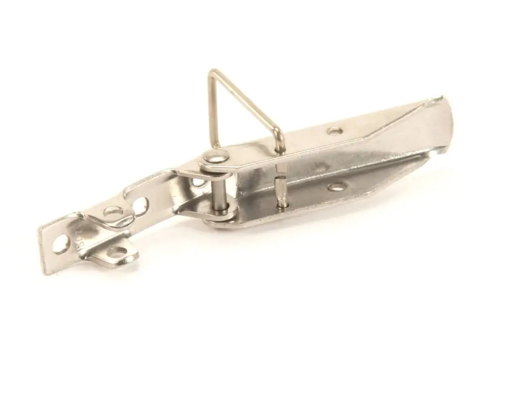 a metal latch on a white background