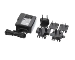 a black electrical device with a wire